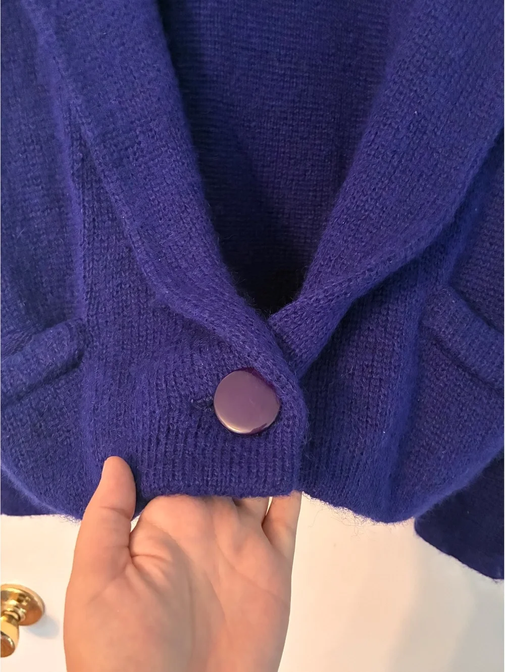 Vintage Nordstrom Point of View Mohair Knit Blazer Cardigan Small Purple